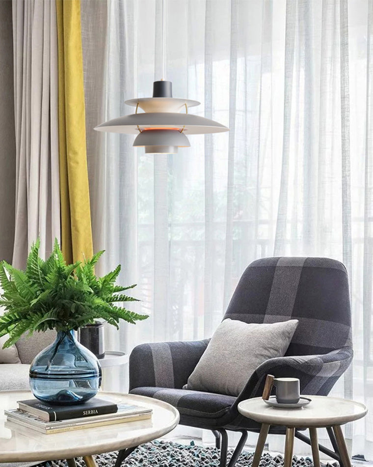 Hanglamp Scandinavisch met Gelaagde Kap en Verstelbare Hoogte