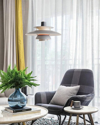 Hanglamp Scandinavisch met Gelaagde Kap en Verstelbare Hoogte