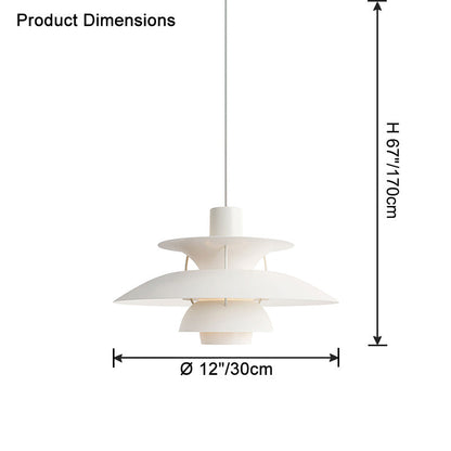 Hanglamp Scandinavisch met Gelaagde Kap en Verstelbare Hoogte