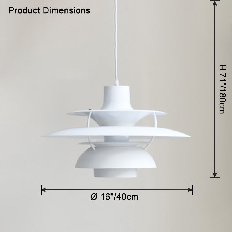 Hanglamp Scandinavisch met Gelaagde Kap en Verstelbare Hoogte