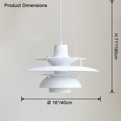 Hanglamp Scandinavisch met Gelaagde Kap en Verstelbare Hoogte