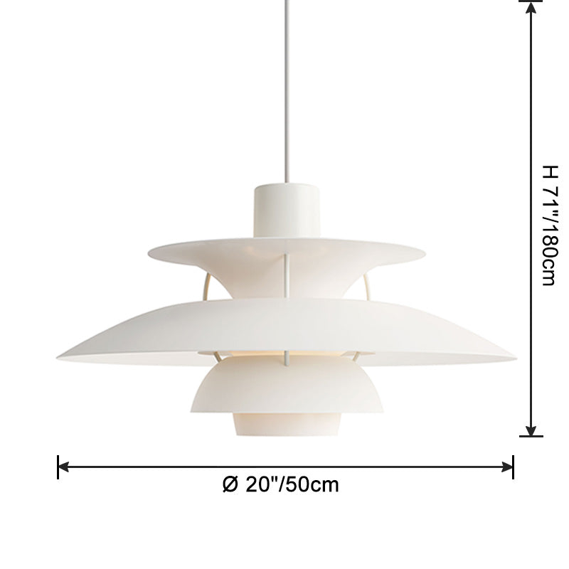 Hanglamp Scandinavisch met Gelaagde Kap en Verstelbare Hoogte