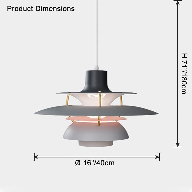 Hanglamp Scandinavisch met Gelaagde Kap en Verstelbare Hoogte