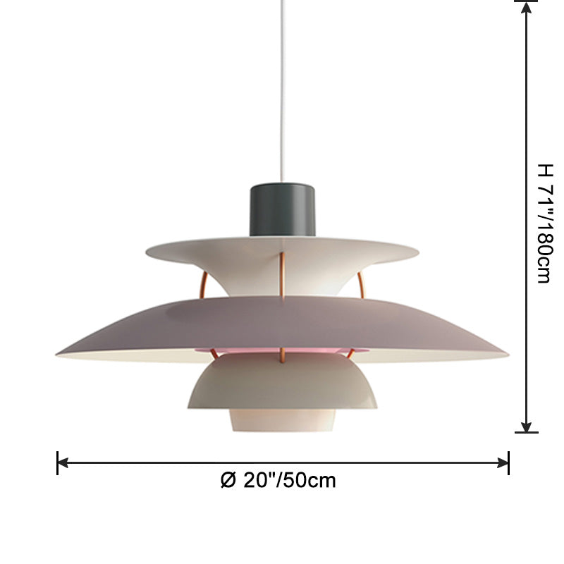 Hanglamp Scandinavisch met Gelaagde Kap en Verstelbare Hoogte