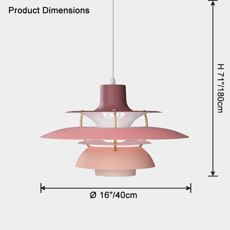 Hanglamp Scandinavisch met Gelaagde Kap en Verstelbare Hoogte