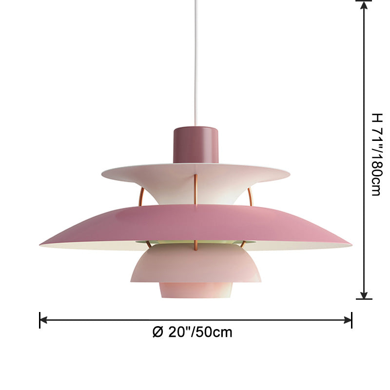 Hanglamp Scandinavisch met Gelaagde Kap en Verstelbare Hoogte