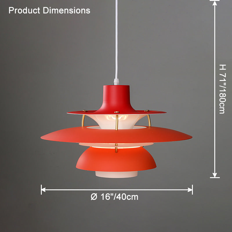 Hanglamp Scandinavisch met Gelaagde Kap en Verstelbare Hoogte