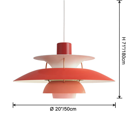 Hanglamp Scandinavisch met Gelaagde Kap en Verstelbare Hoogte