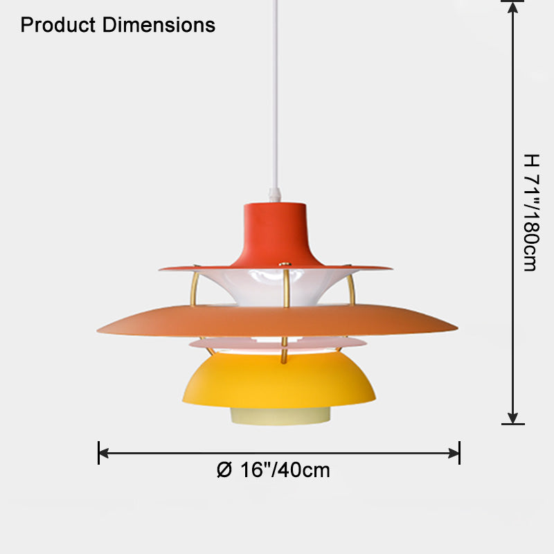 Hanglamp Scandinavisch met Gelaagde Kap en Verstelbare Hoogte