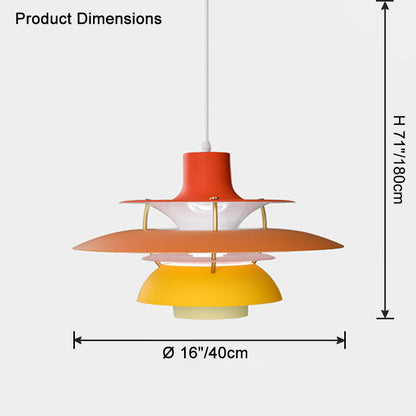 Hanglamp Scandinavisch met Gelaagde Kap en Verstelbare Hoogte