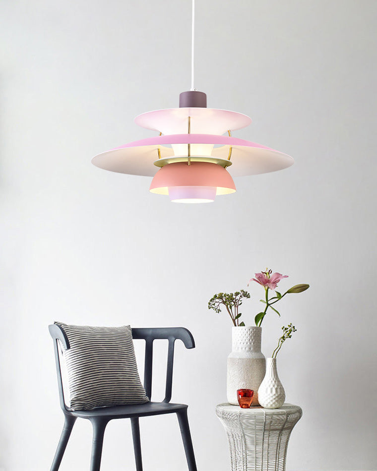 Hanglamp Scandinavisch met Gelaagde Kap en Verstelbare Hoogte