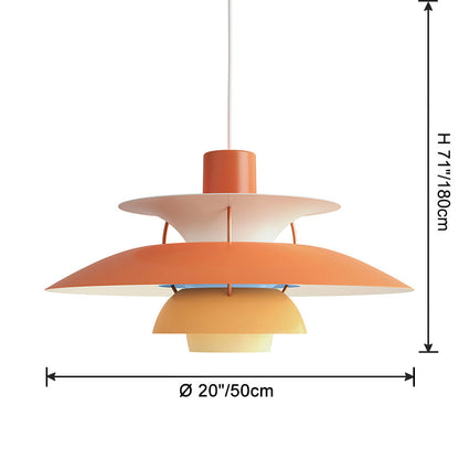 Hanglamp Scandinavisch met Gelaagde Kap en Verstelbare Hoogte