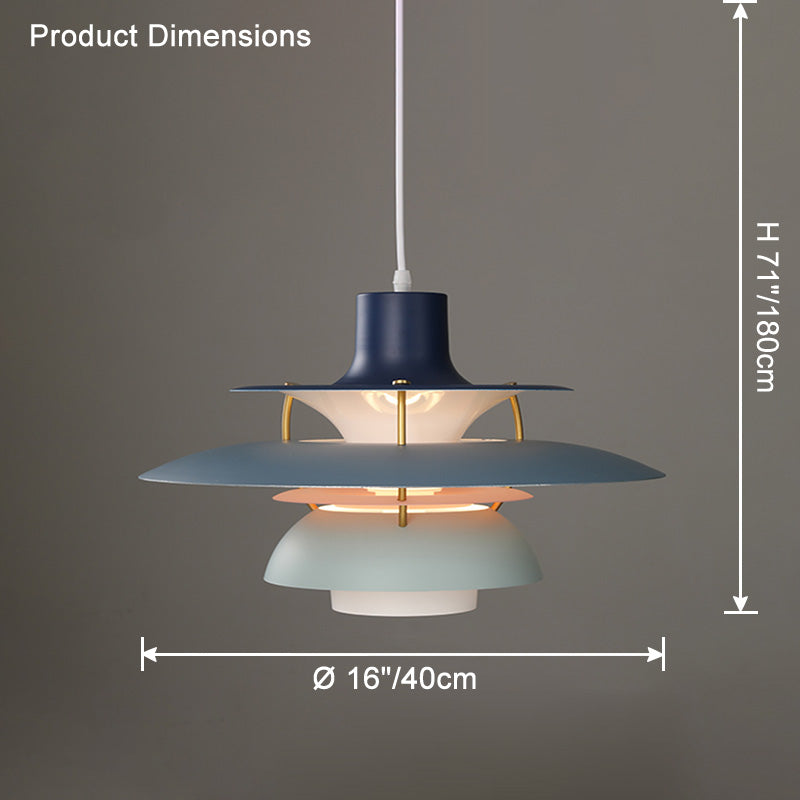 Hanglamp Scandinavisch met Gelaagde Kap en Verstelbare Hoogte