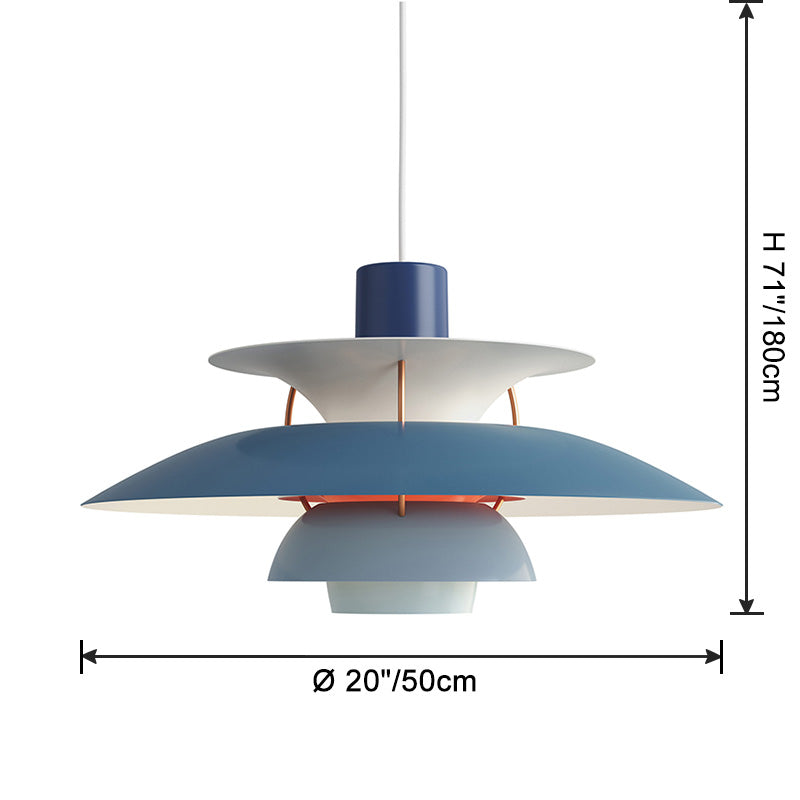 Hanglamp Scandinavisch met Gelaagde Kap en Verstelbare Hoogte