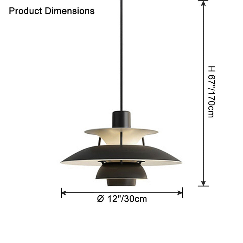 Hanglamp Scandinavisch met Gelaagde Kap en Verstelbare Hoogte