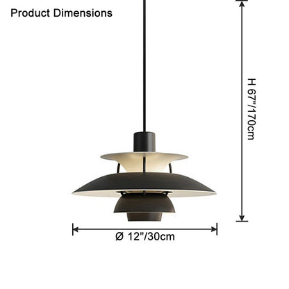 Hanglamp Scandinavisch met Gelaagde Kap en Verstelbare Hoogte