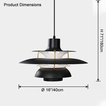 Hanglamp Scandinavisch met Gelaagde Kap en Verstelbare Hoogte