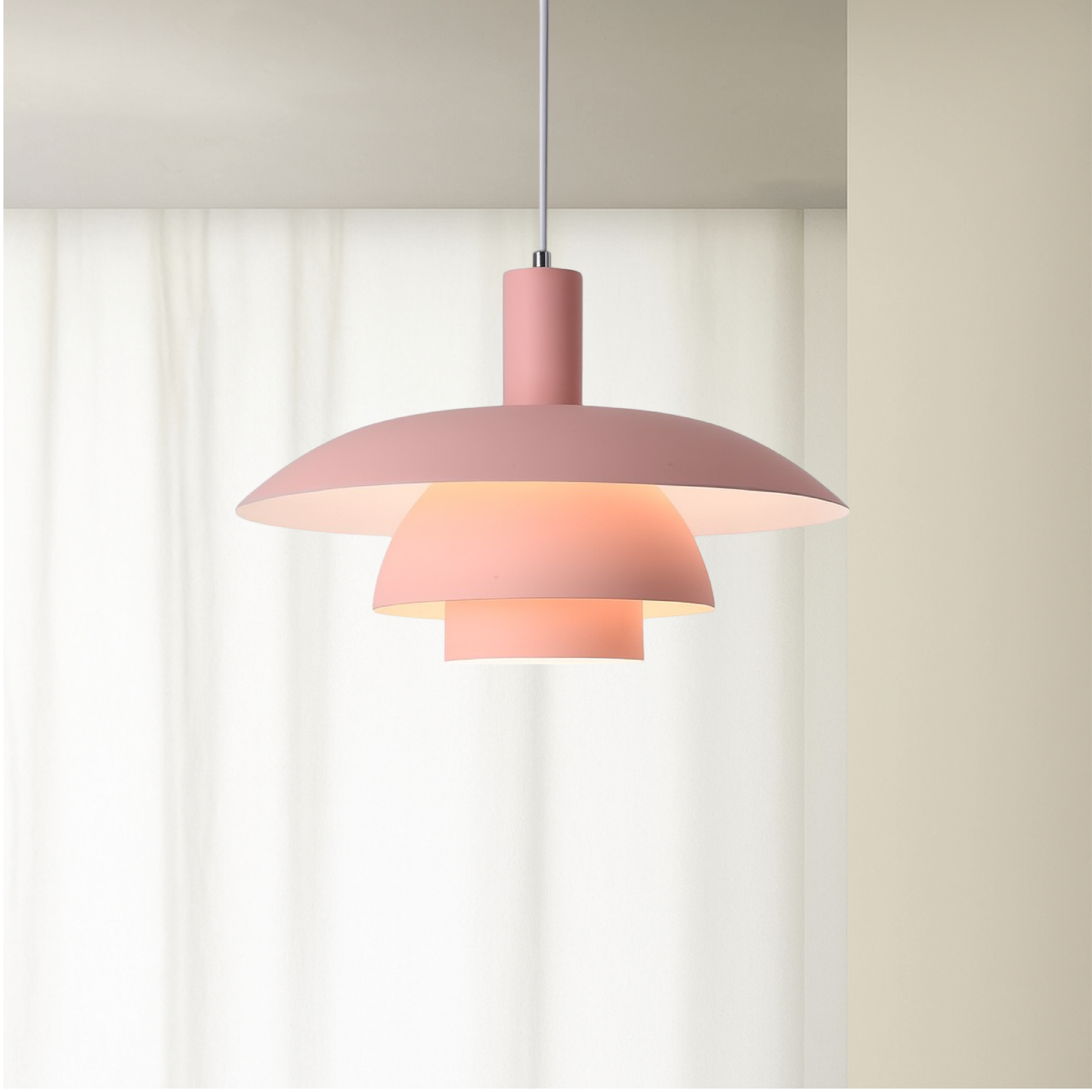 Hanglamp Scandinavisch met Gelaagde Kap en Verstelbare Hoogte