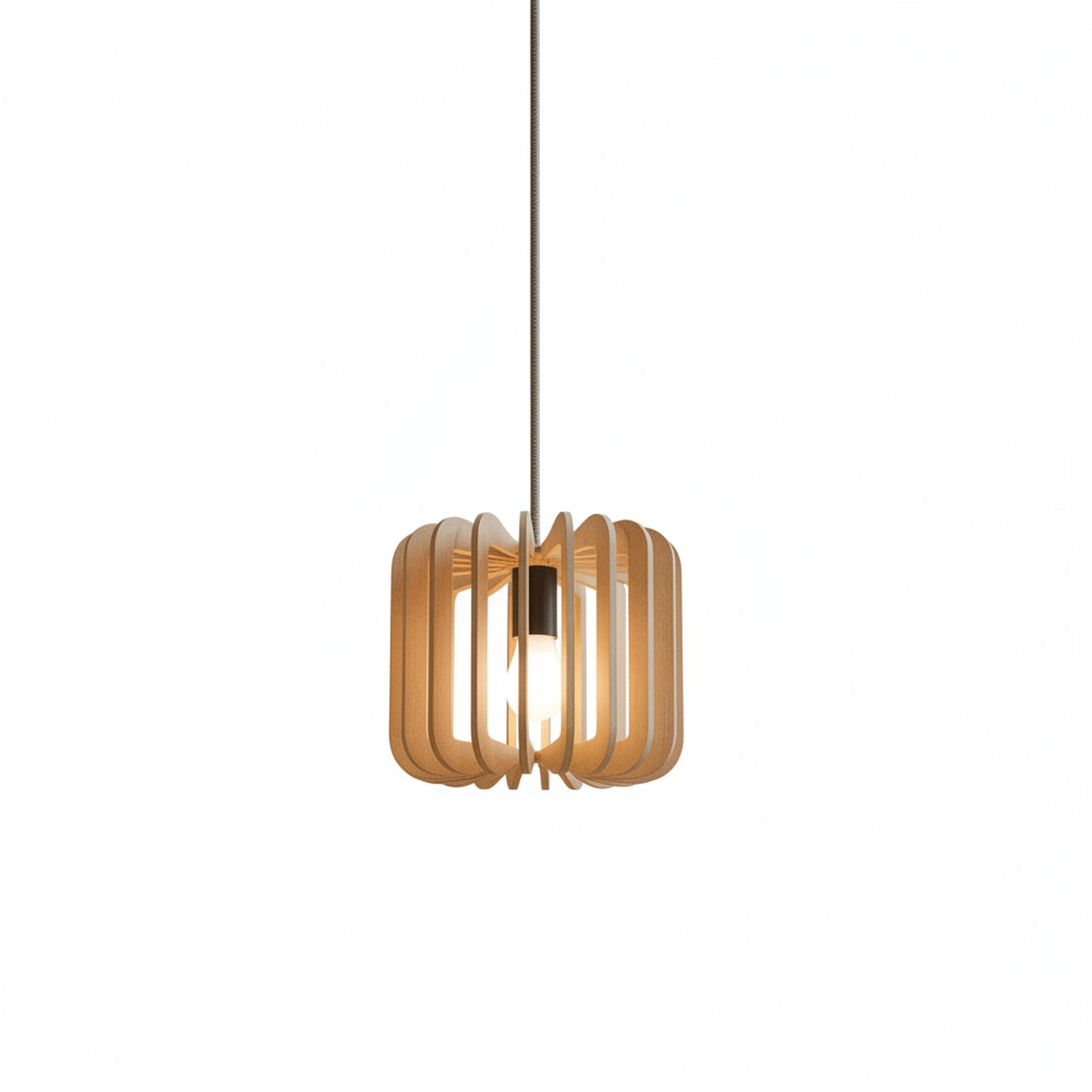 Hanglamp Scandinavisch met Gelameleerde Kap en Akoestisch Viltpaneel