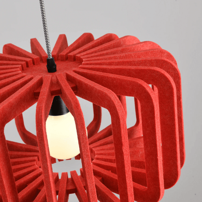 Hanglamp Scandinavisch met Gelameleerde Kap en Akoestisch Viltpaneel