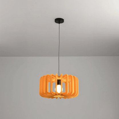 Hanglamp Scandinavisch met Gelameleerde Kap en Akoestisch Viltpaneel