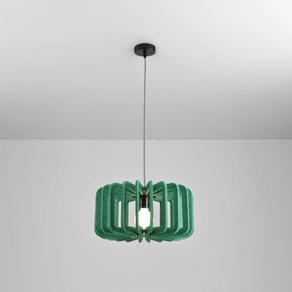 Hanglamp Scandinavisch met Gelameleerde Kap en Akoestisch Viltpaneel