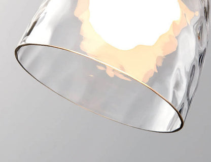 Hanglamp Scandinavisch met Geribbeld Glas en Houten Fitting