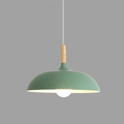Hanglamp Scandinavisch met Houten Detail en Koepelkap