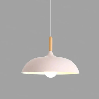 Hanglamp Scandinavisch met Houten Detail en Koepelkap