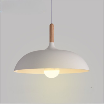 Hanglamp Scandinavisch met Houten Detail en Koepelkap