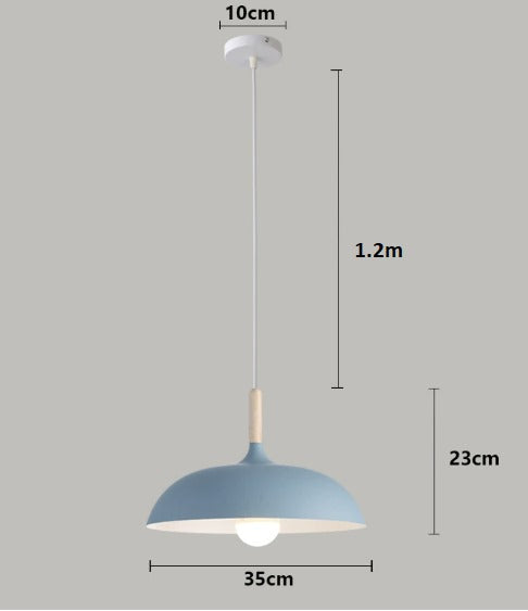 Hanglamp Scandinavisch met Houten Detail en Koepelkap