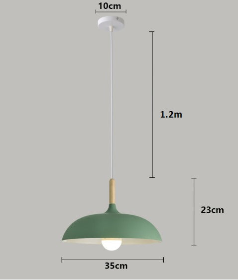 Hanglamp Scandinavisch met Houten Detail en Koepelkap