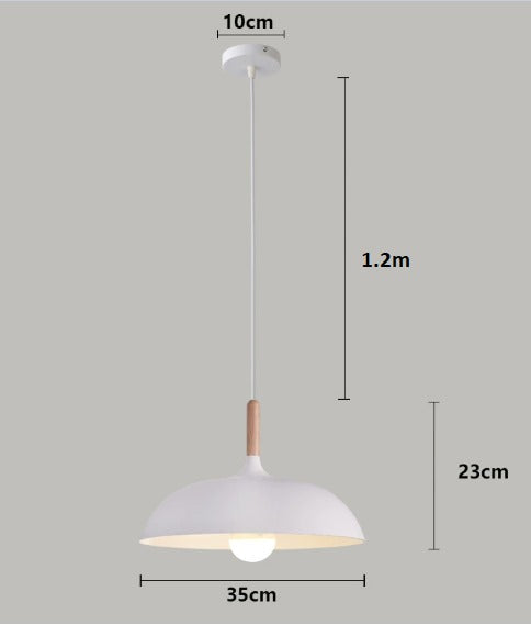 Hanglamp Scandinavisch met Houten Detail en Koepelkap