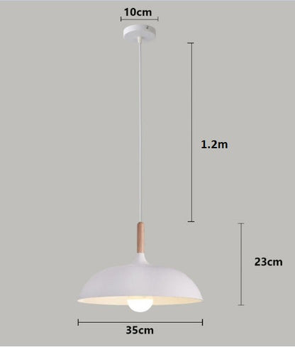 Hanglamp Scandinavisch met Houten Detail en Koepelkap