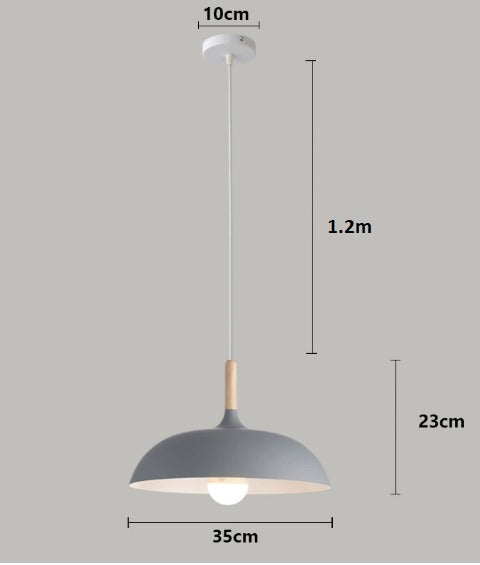 Hanglamp Scandinavisch met Houten Detail en Koepelkap