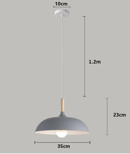 Hanglamp Scandinavisch met Houten Detail en Koepelkap