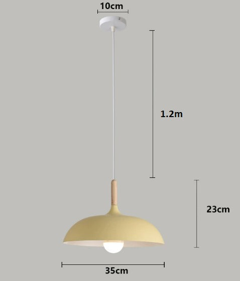 Hanglamp Scandinavisch met Houten Detail en Koepelkap