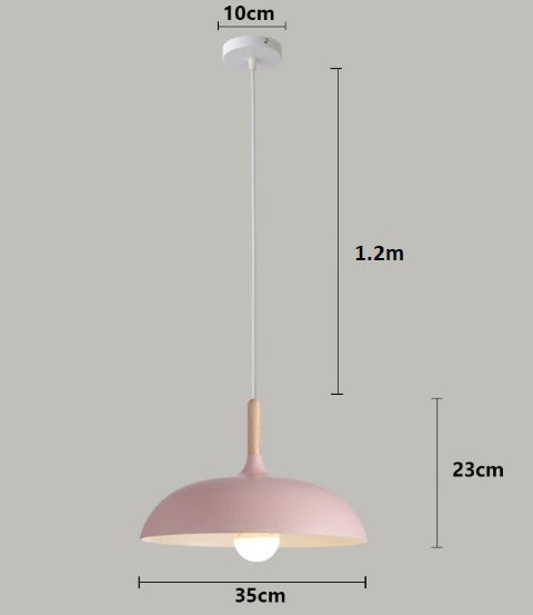 Hanglamp Scandinavisch met Houten Detail en Koepelkap