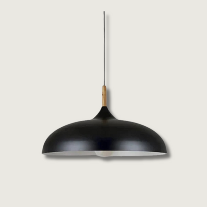 Hanglamp Scandinavisch met Houten Detail en Koepelkap