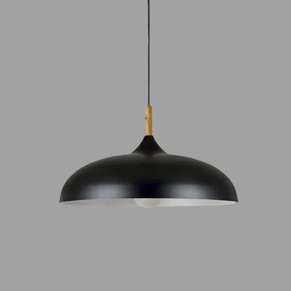 Hanglamp Scandinavisch met Houten Detail en Koepelkap