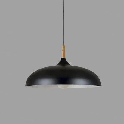 Hanglamp Scandinavisch met Houten Detail en Koepelkap