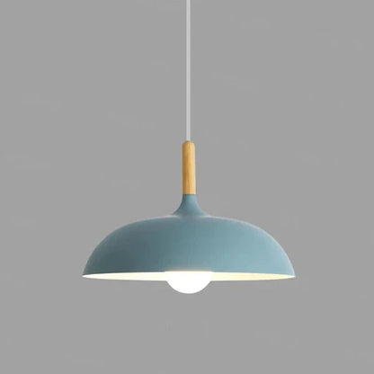 Hanglamp Scandinavisch met Houten Detail en Koepelkap