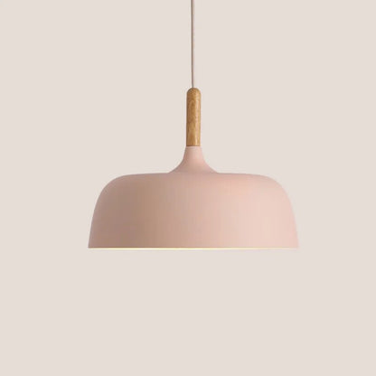 Hanglamp Scandinavisch met Houten Detail en Ronde Kap