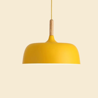 Hanglamp Scandinavisch met Houten Detail en Ronde Kap