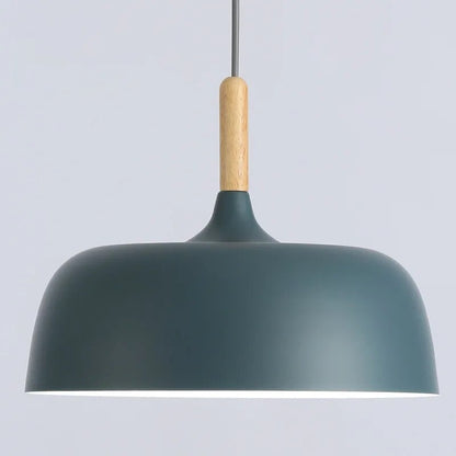 Hanglamp Scandinavisch met Houten Detail en Ronde Kap