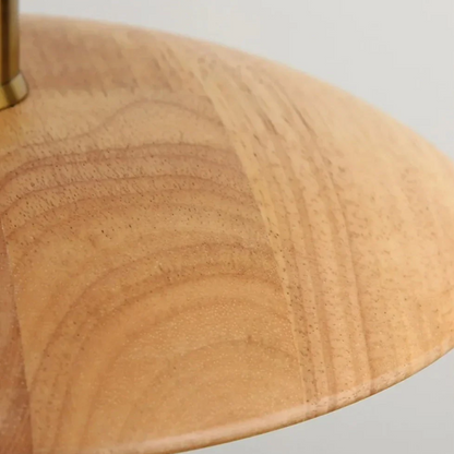 Hanglamp Scandinavisch met Ronde Houten Kap en Verstelbare Hoogte