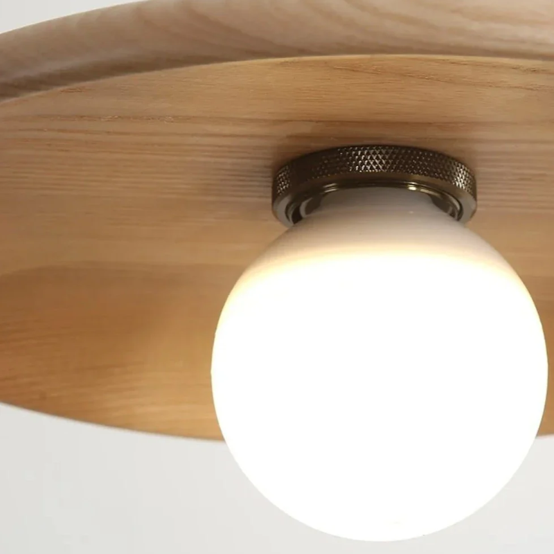 Hanglamp Scandinavisch met Ronde Houten Kap en Verstelbare Hoogte