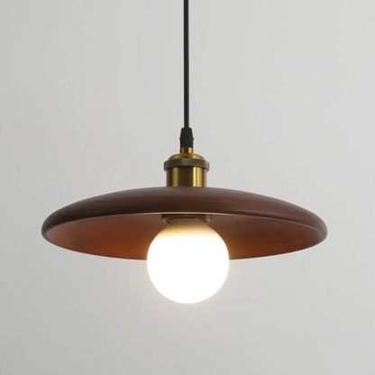Hanglamp Scandinavisch met Ronde Houten Kap en Verstelbare Hoogte