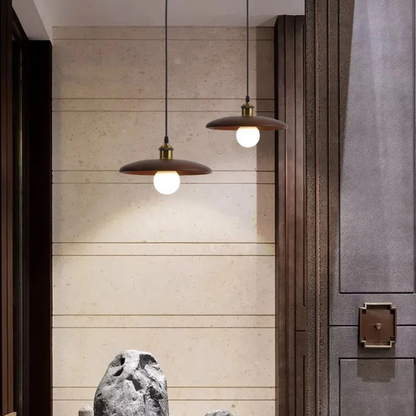 Hanglamp Scandinavisch met Ronde Houten Kap en Verstelbare Hoogte