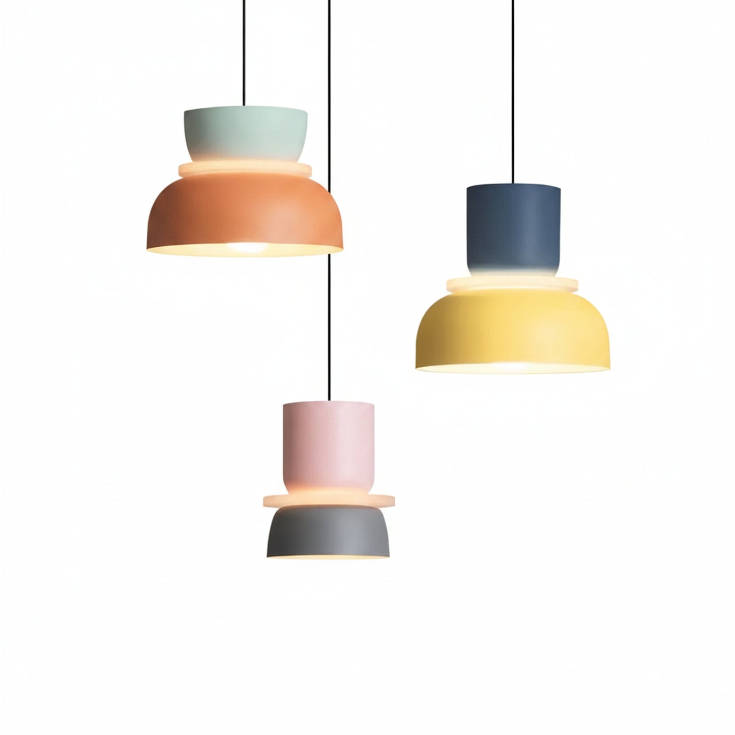 Hanglamp Scandinavisch met Tweelaagse Kap en Verstelbare Hoogte